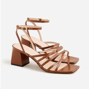J. Crew Layne strappy-sandal heels in leather